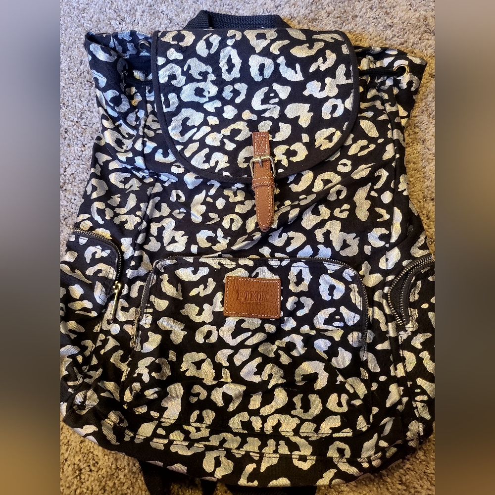 Lightweight PINK Victoria's Secret Cheetah print Backpack